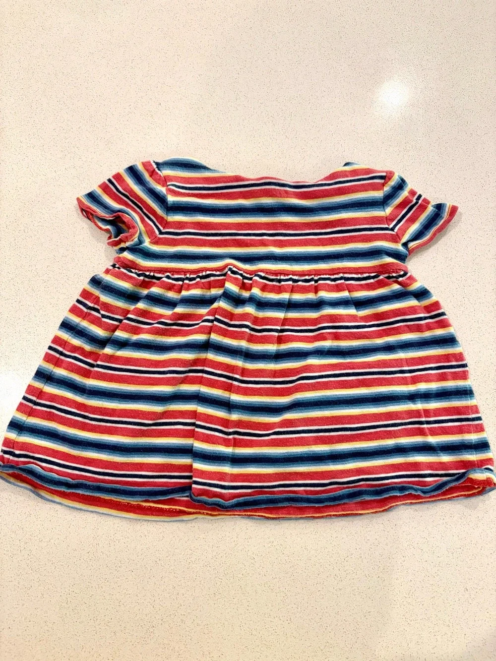 Ralph Lauren Red, Navy & Cream Striped Short-Sleeve Baby Top